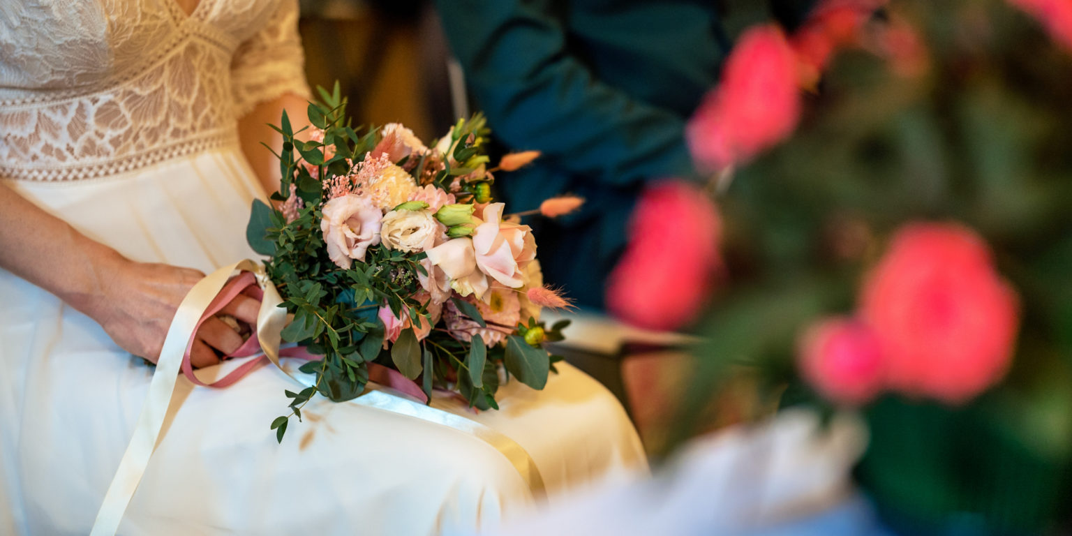 détail bouquet de fleur mariage